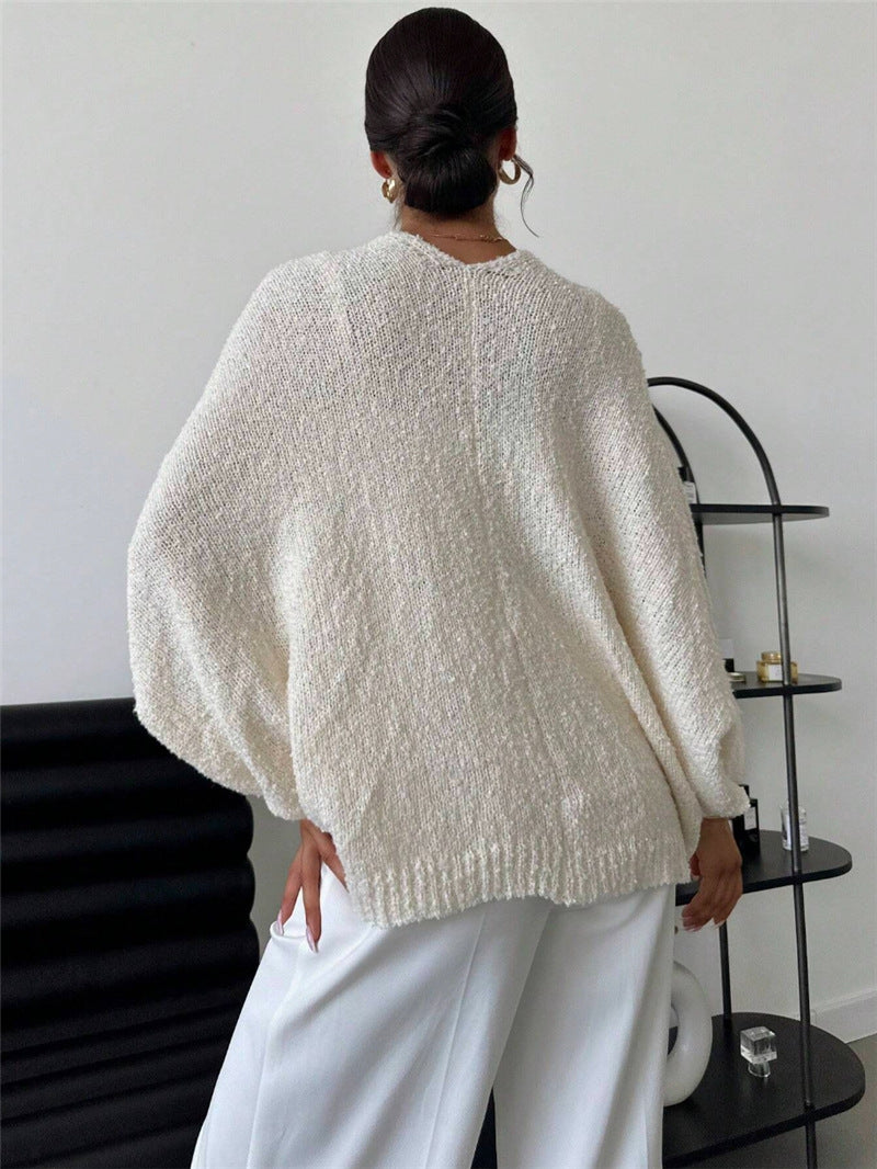 Deep V Neck Loose Sweater GZYF 1200