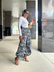 Camouflage Print Loose Wide Leg Pants GYLN 4322