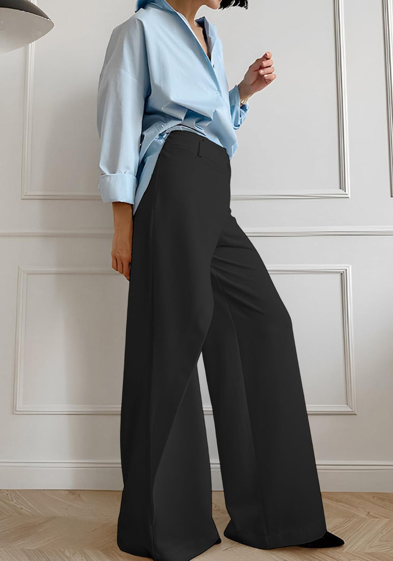 Solid Color Irregular Straight Pants QODY 6076