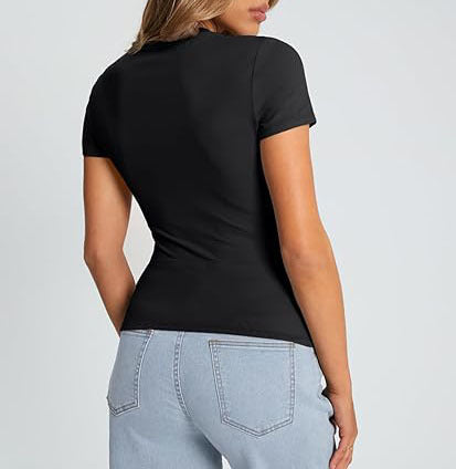 Plus Size Short Sleeve Solid Color T Shirt GYWO 55001