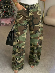 Camouflage Print Loose Jeans OD 8782