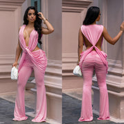 Backless Solid Color Jumpsuit BY 7722