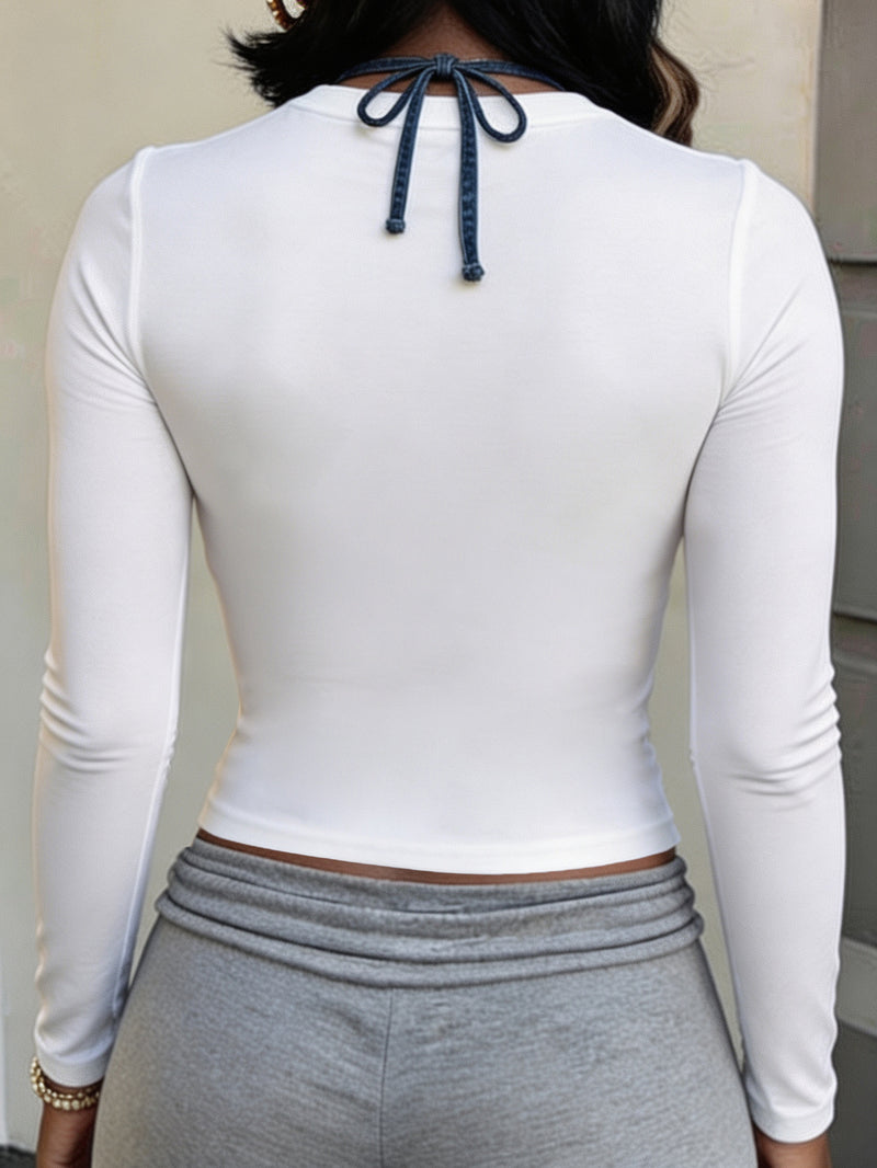 Vintage Printed Long Sleeve T shirt SH 391655