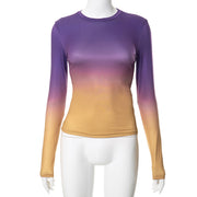 Solid Long Sleeve O Neck T Shirt GSZM M22TP636