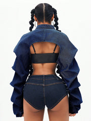 Ultra short Long Sleeve Denim Jacket GYXN 16007