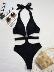Sexy Tie Up Hollow Out One Piece Swimsuit CSYZ TM22R