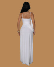 Solid Color Ruched Spaghetti Straps Maxi Dress GTYZ 7619