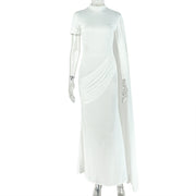 Solid Color Irregular Sleeve Maxi Dress GJYO JD305780