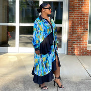 Plus Size Print Irregular Loose Shirt Dress NNWF 8028