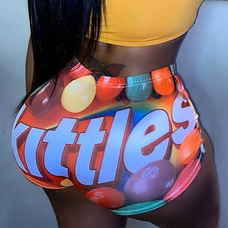 Sexy Printed Bodycon Mini Shorts SHD 9312
