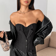 Lace Fishbone Chest Padded Wrap Vest GOMN 71316