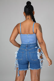 Casual Denim Ripped Hole Jeans Shorts LA 3283