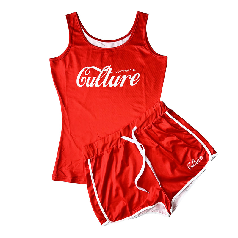 Casual Sports Print Tank Top And Shorts Two Piece Set SHD 9415