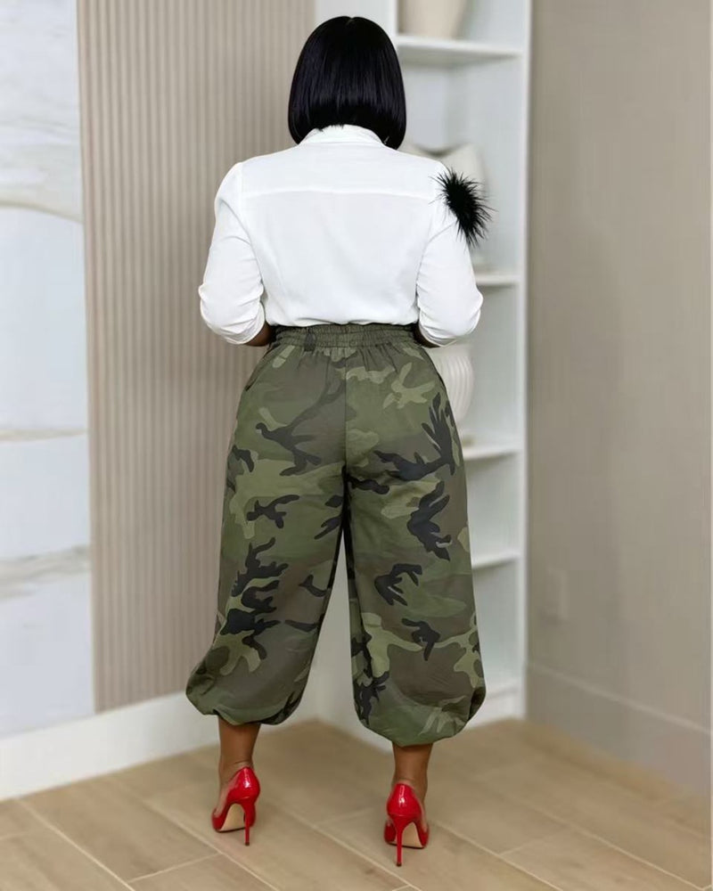 Loose Camouflage Print Pants BGN 370