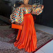 Solid Color Press Pleated Long Skirts YF 20053