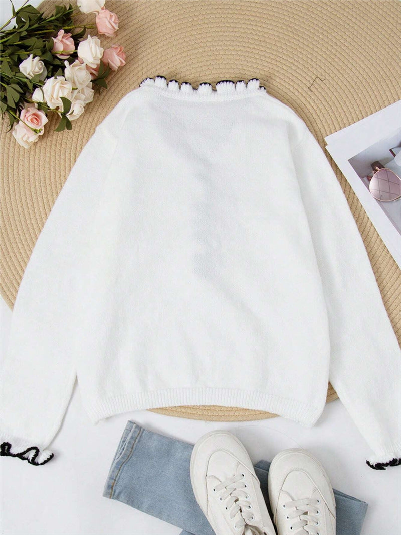 Pearl Button Sweater Pullover GZYF 1113