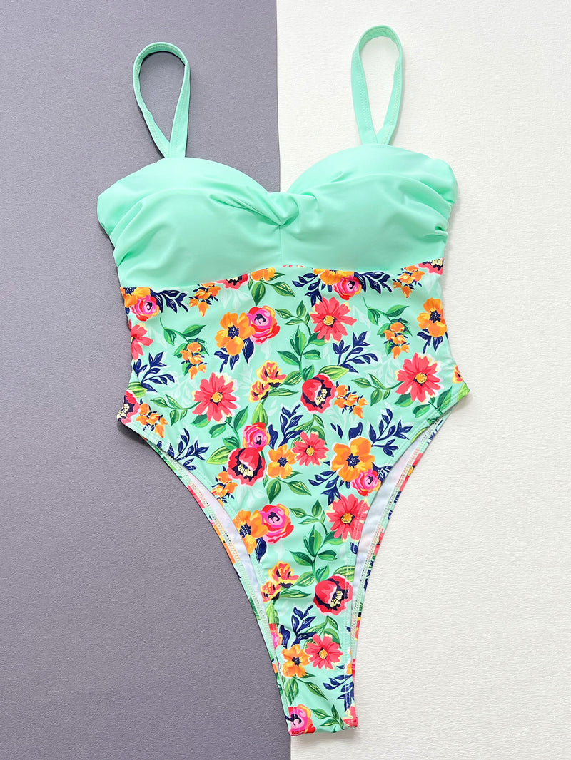 Sexy Print Sling One Piece Swimsuit CSYZ 596