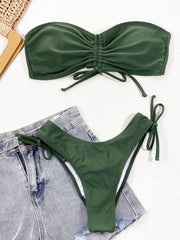 Sexy Solid Swimsuit Two Piece Set CSYZ B600W