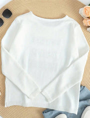 Letter Print Loose Knits Tops GZYF 1188