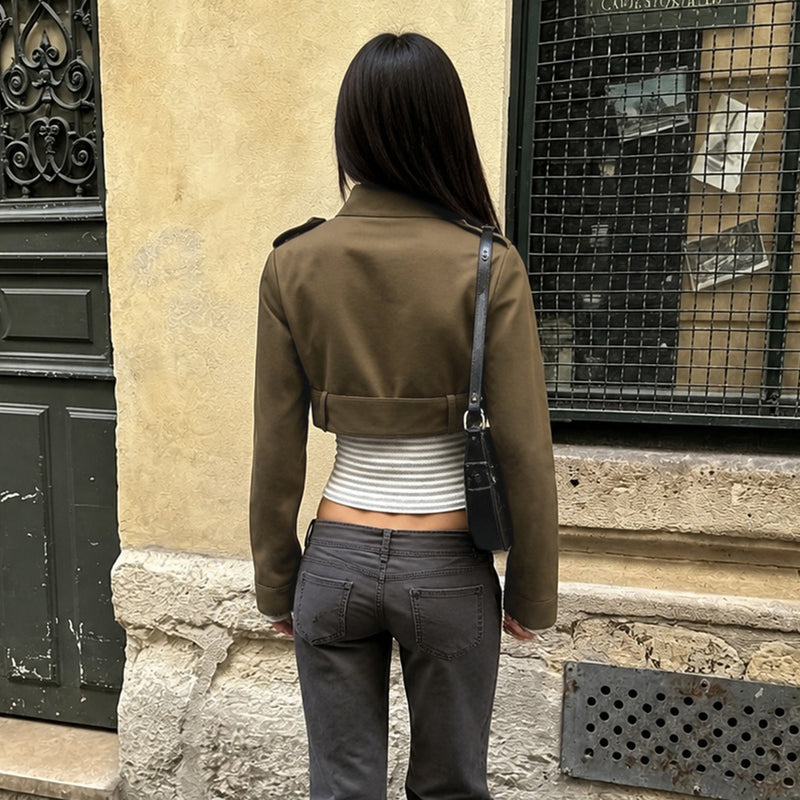 Double Breasted Waistband Jackets GPKJ MR49925