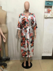 Fashion Print Loose Long Shirt QXTF 8311