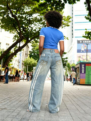 Plus Size Loose Patchwork Jeans GYLN 1617