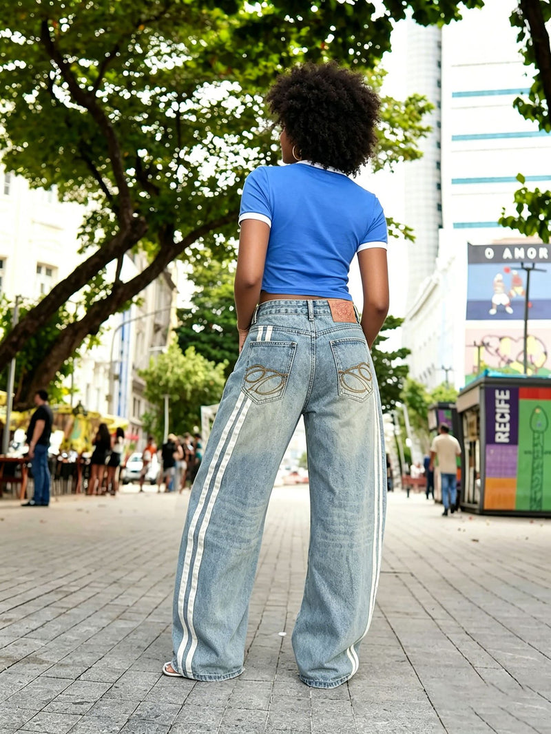 Plus Size Loose Patchwork Jeans GYLN 1617