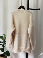 Patchwork Denim Single breasted Loose Sweater OD 8707
