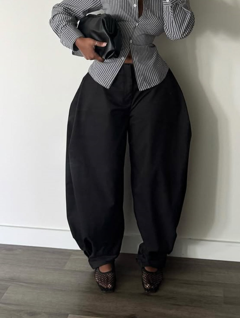 Solid Color Pleated Loose Lantern Pants LSD 2961