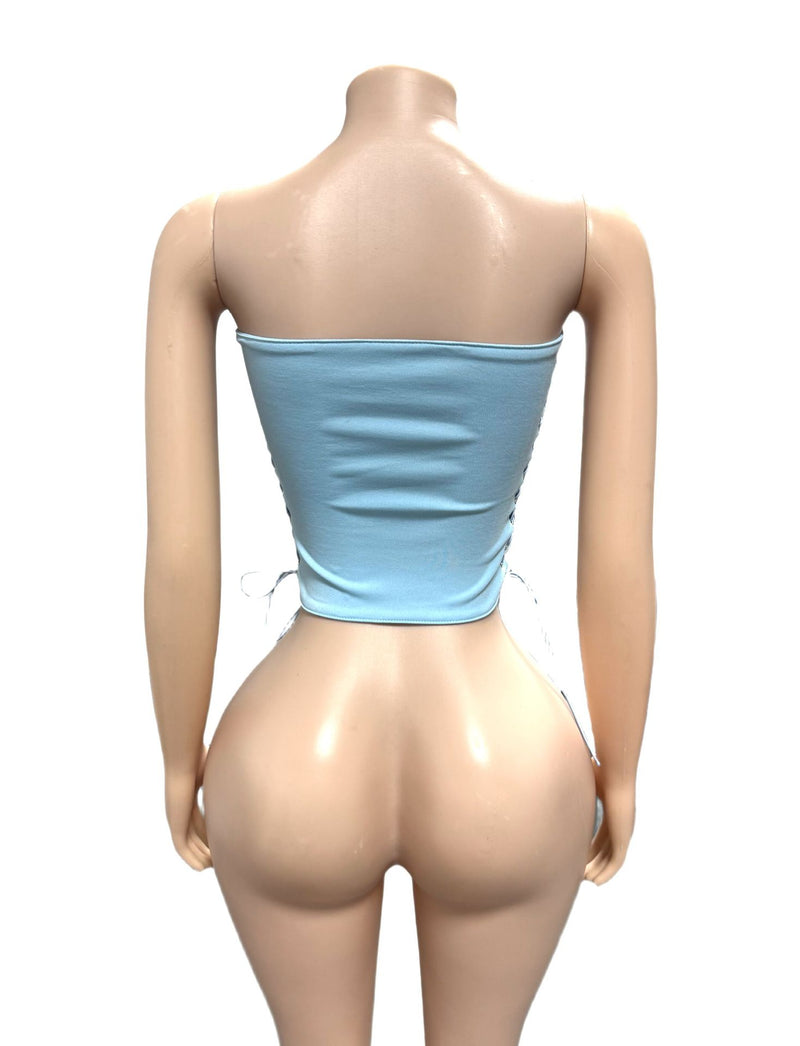Solid Color Halterneck Bandage Tops GFCF 1445