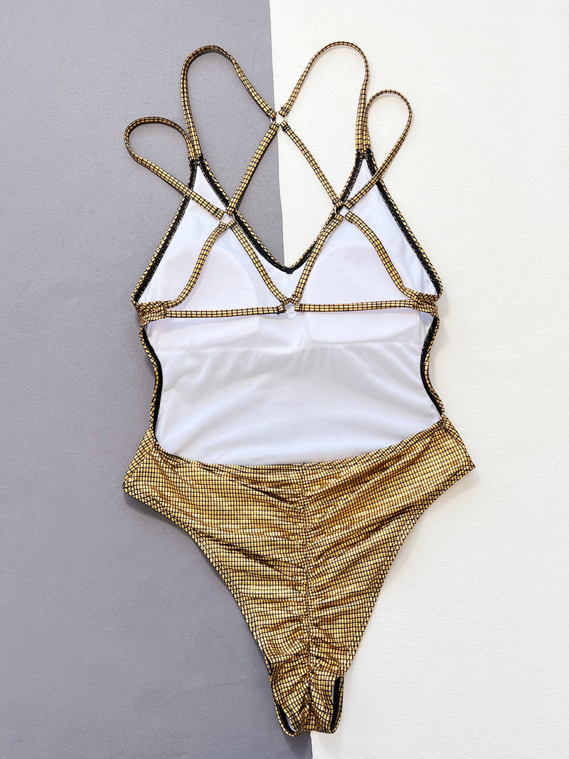 Sexy Solid Color One Piece Swimsuit CSYZ D93R