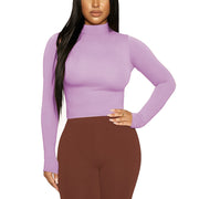 Half High Neck Long Sleeve Bottom Top GZJF 2591