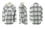 Black White Plaid Print Fashion Coat YH 1040