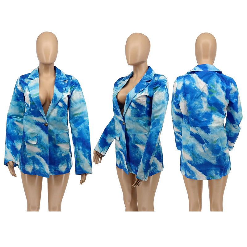 Fashion Casual Print Blazer WMEF 20782