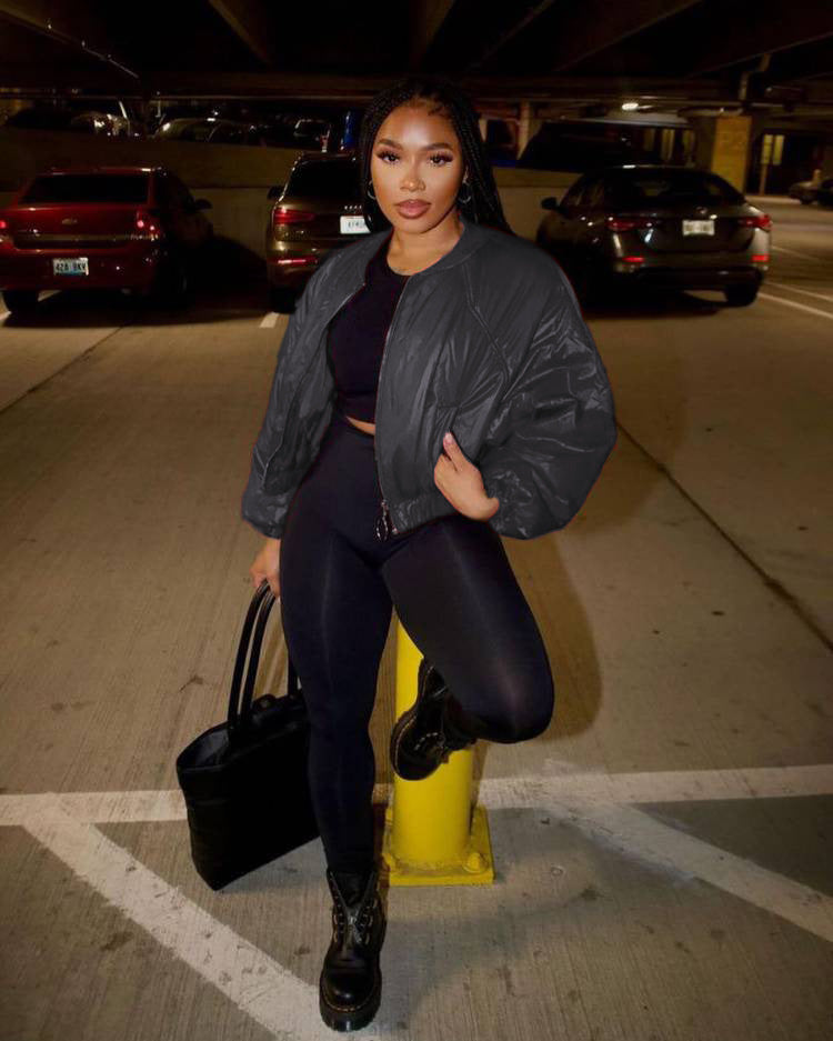 Solid Color Long Sleeve Slim Down Jackets MEM 88513