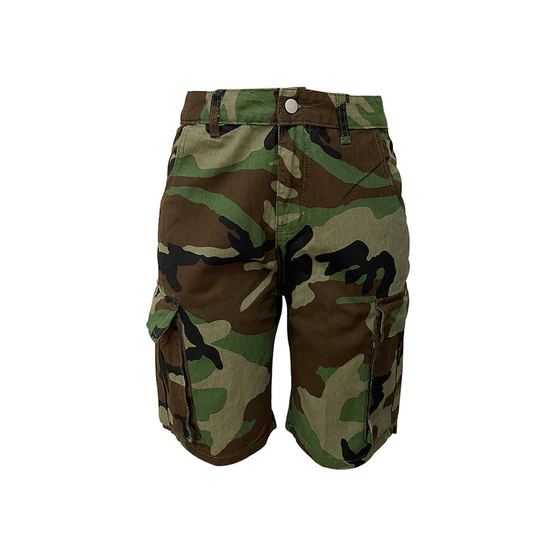 Loose Casual Camouflage Print Denim Shorts LSD 24421