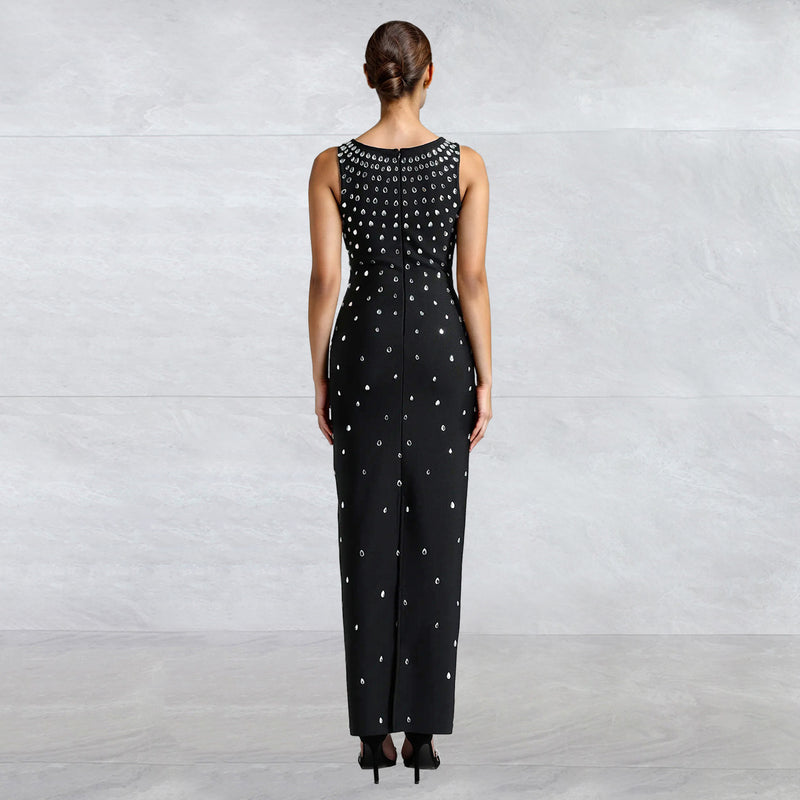 Hot Diamond U Neck Sleeveless Bodycon Dress BY 7117