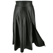 Plus Size PU Zipper Long Split Half body Skirt GDAM 8022