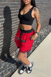 Sexy Tank Top Printed Basketball Pants Two Piece Set GYZY 8842