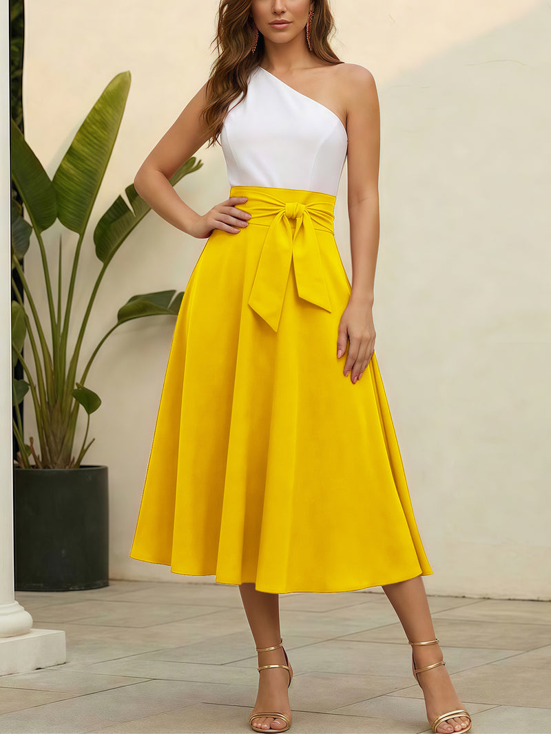 Solid Color Casual Long Skirt QYMF 5072