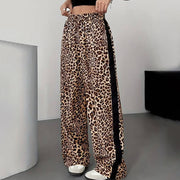 Leopard Print Patchwork Casual Straight Pants MXBF J25PT275