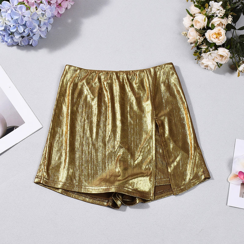 Metallic colored Mini Skirt GFRT 60387DBZ