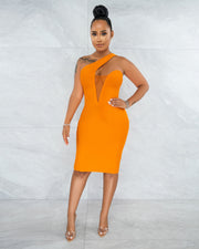 Sexy Patchwork Off Shoulder Bodycon Dress BS 1302