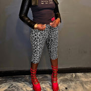 Leopard Print Sequin Casual Short GNZD 51664PHD