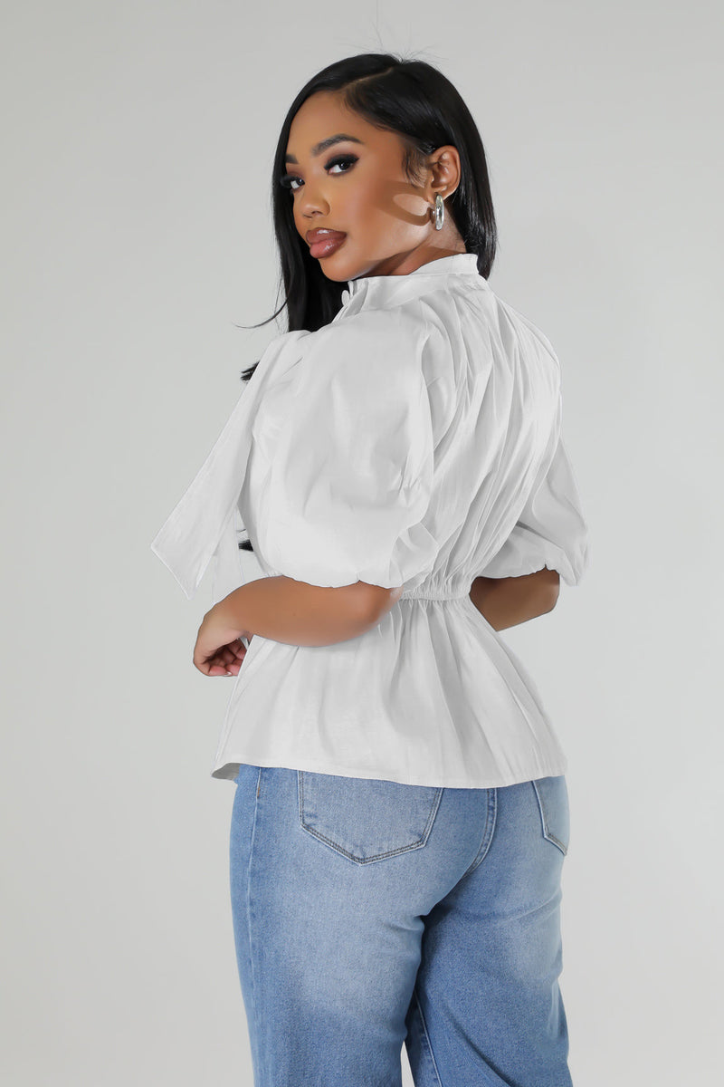 Solid Color Half Sleeve Tie Up Shirt QYMF 3061