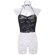 See Through Lace Up Backless Small Camisole Top GNZD 51478THD