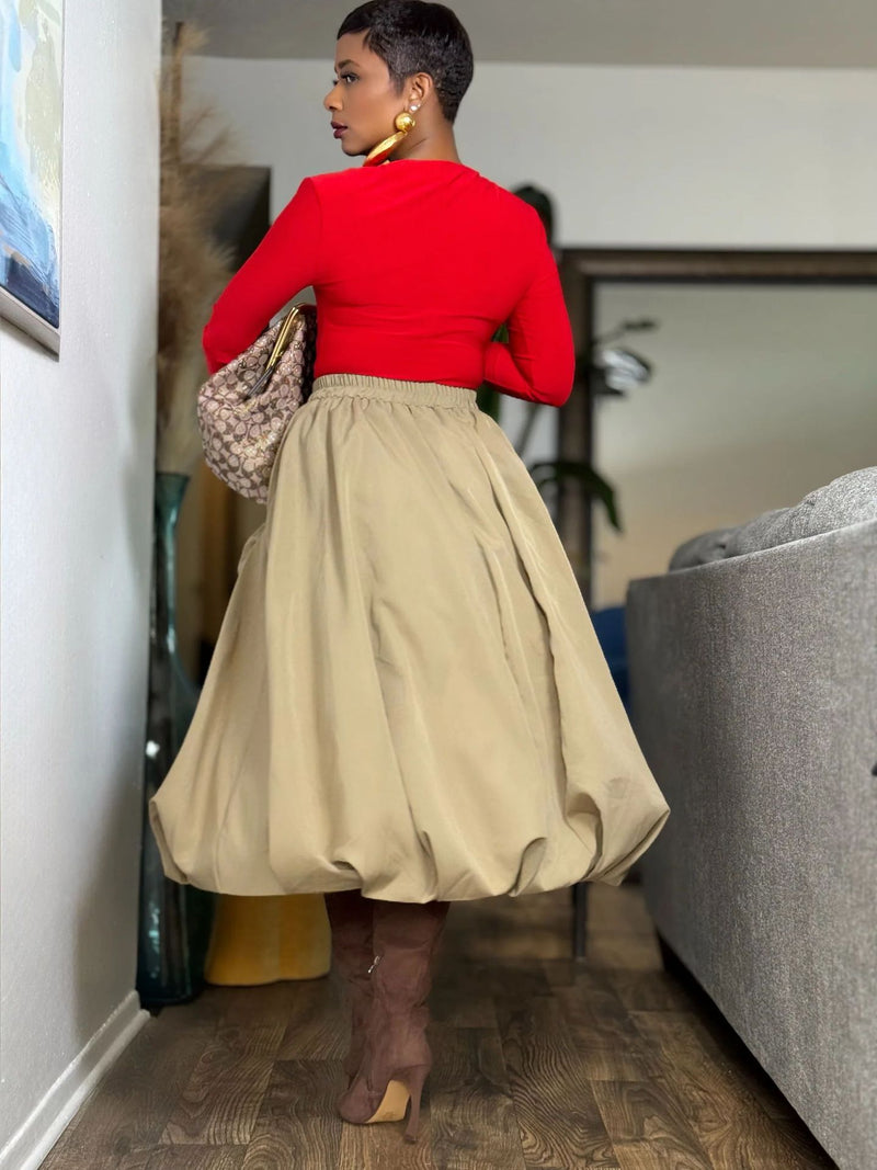 Double Layer Bubble Lantern Half Body Skirt GYLN 5088