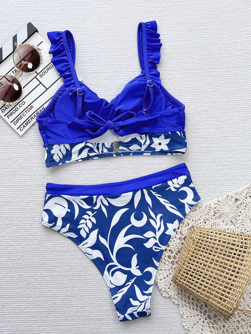 Sexy Print Patchwork Bikinis Two Piece Swimsuit CSYZ 931