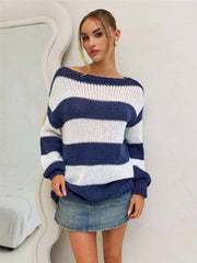 Contrast Color Pullover Sweater GZYF 1103