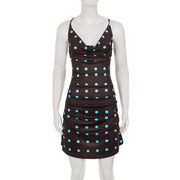 Polka Dots Print Backless Mini Dress GPKJ MR49193